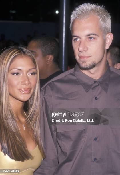 Singers Nicole Scherzinger of Eden's Crush and Nick Hexum of 311 attend 20th Birthday Celebration for MTV on August 1, 2001 at the Hammerstein...