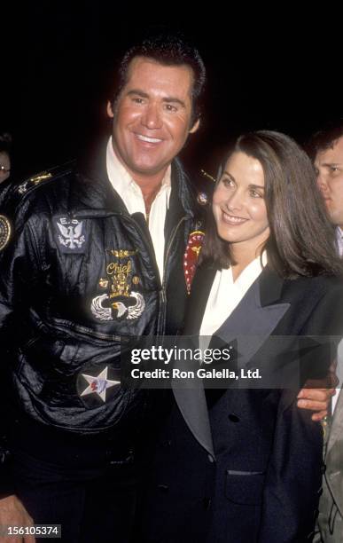 Entertainer Wayne Newton and Actress Marla Heasley attend the 1990 NATO/ShoWest Convention on February 8, 1990 at Bally's Hotel and Casino in Las...