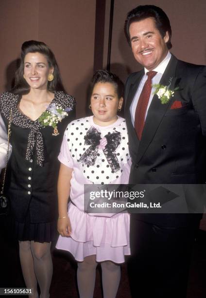 Actress Marla Heasley, Wayne Newton and his daughter Erin Newton attend the West Coast Father's Day Council's Fathers of the Year Awards Luncheon on...