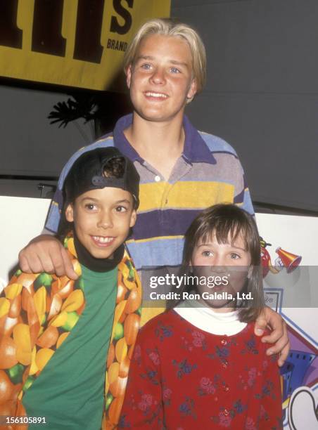 Actor Bryton McClure, Actress Mara Wilson, and Actor Zachery Ty Bryan attend the M&M's Candies Hollywood for Children Family Film Festival on April...