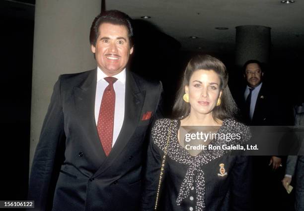 Entertainer Wayne Newton and Actress Marla Heasley attend the West Coast Father's Day Council's Fathers of the Year Awards Luncheon on June 6, 1989...