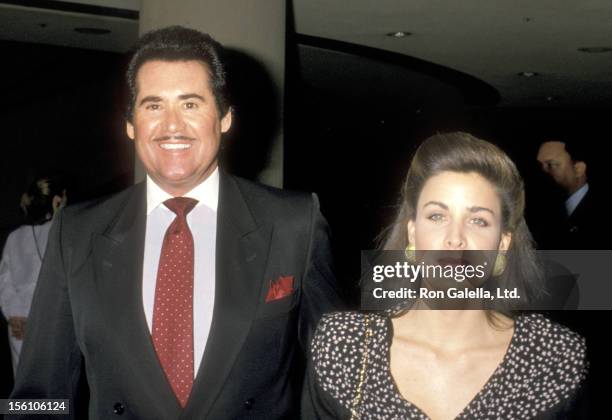 Entertainer Wayne Newton and Actress Marla Heasley attend the West Coast Father's Day Council's Fathers of the Year Awards Luncheon on June 6, 1989...