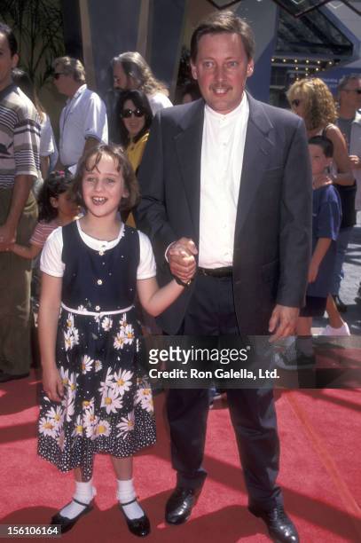 Actress Mara Wilson and father Michael Wilson attend 'A Simple Wish' Universal City Premiere on June 29, 1997 at Cineplex Odeon Universal City...