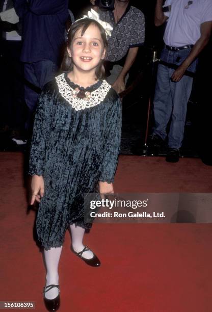 Actress Mara Wilson attends the 'Get Shorty' Hollywood Premiere on October 12, 1995 at Mann's Chinese Theatre in Hollywood, California.