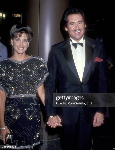 Actress Marla Heasley and Entertainer Wayne Newton attend the 'Licence to Kill' West Hollywood Premiere on July 10, 1989 at DGA Theatre in West...