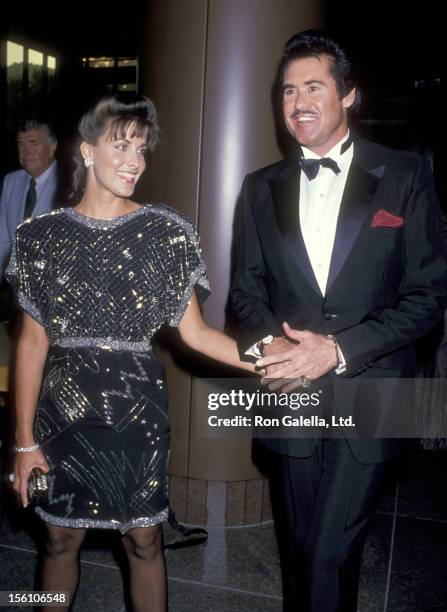 Actress Marla Heasley and Entertainer Wayne Newton attend the 'Licence to Kill' West Hollywood Premiere on July 10, 1989 at DGA Theatre in West...