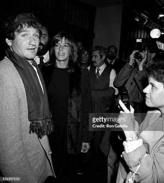 Actor Robin Williams and wife Valerie Williams attending the premiere of 'Crimes of the Heart' on November 4, 1981 at the John Golden Theater in New...