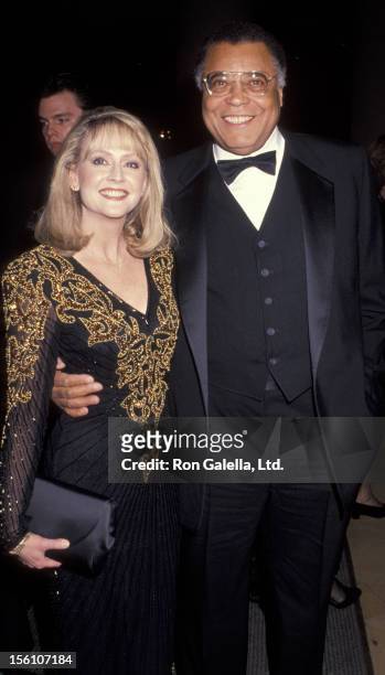 Actor James Earl Jones and wife Cecilia Hart attending 49th Annual Golden Globe Awards on January 12, 1992 at the Beverly Hilton Hotel in Beverly...