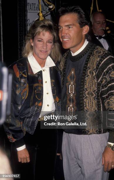 Athletes Chris Evert and Andy Mill attend the premiere of 'State of Grace' on September 9, 1990 at Loew's Theater in New York City.