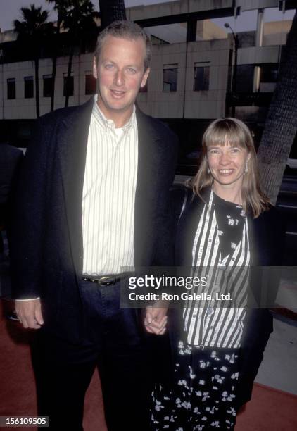 Actor Daniel Stern and wife Laure Mattos attend the 'Forget Paris' Beverly Hills Premiere on May 15, 1995 at Academy Theatre in Beverly Hills,...