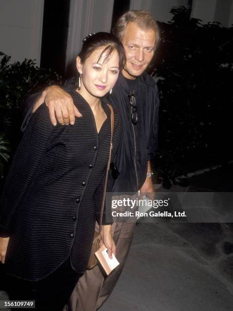 Actor David Soul and wife Actress Julia Nickson attend the Memorial Service for Mitch Snyder on July 17, 1990 at First United Methodist Church of...