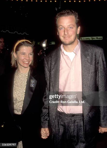 Actor Daniel Stern and wife Laure Mattos attend 'The Bonfire of the Vanities' Westwood Premiere on December 19, 1990 at Mann Bruin Theatre in...