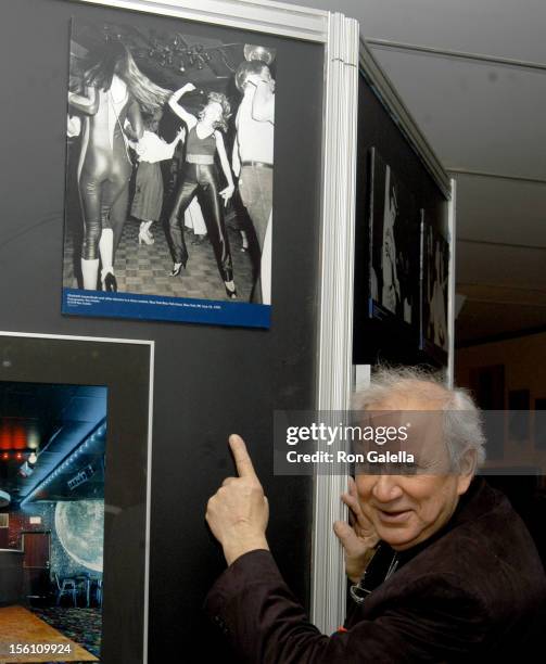 Ron Galella during Exhibition of 'DISCO: A Decade of Saturday Nights' at Donald and Mary Oenslager Gallery in New York City, New York, United States.