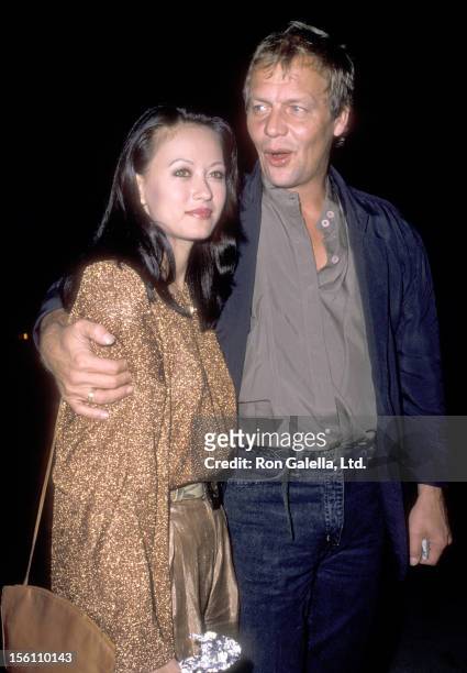 Actor David Soul and wife Actress Julia Nickson on November 30, 1988 dining at Spago in West Hollywood, California.