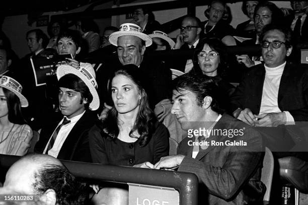 Actor and Dustin Hoffman and wife Anne Byrne attend Eugene McCarthy Rally on May 19, 1968 at Madison Square Garden in New York City.