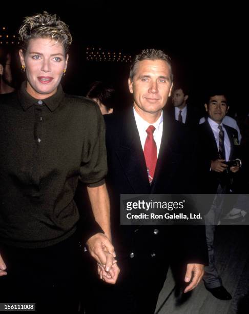 Actress Kelly McGillis and husband Fred Tillman attend the 'Winter People' Century City Premiere on April 13, 1989 at Cineplex Odeon Cinemas in...