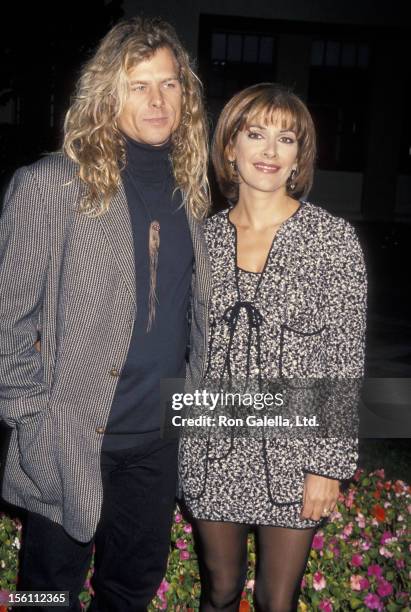 Actress Marina Sirtis and husband Michael Lamper attending the premiere of 'Star Trek Generations' on November 17, 1994 at Paramount Studios in...