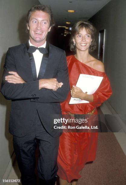 Actor Bryan Brown and Actress Rachel Ward attend the 41st Annual Golden Globe Awards on January 28, 1984 at Beverly Hilton Hotel in Beverly Hills,...