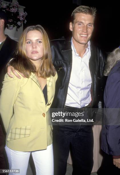 Actor Dolph Lundgren and wife Anette Qviberg attend the Party to Celebrate Kelly Klein's New Book - 'Pools' on November 19, 1992 at Beverly Hills...