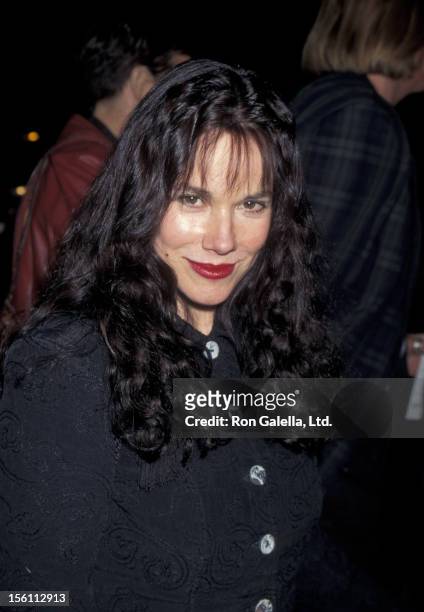 Actress Barbara Hershey attending the premiere of 'Restoration' on December 18, 1995 at the Academy Theater in Beverly Hills, California.