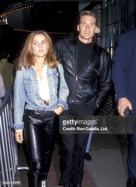 Actor Dolph Lundgren and wife Anette Qviberg attend the 'Passenger 57' Westwood Premiere on November 5, 1992 at Mann Bruin Theatre in Westwood,...