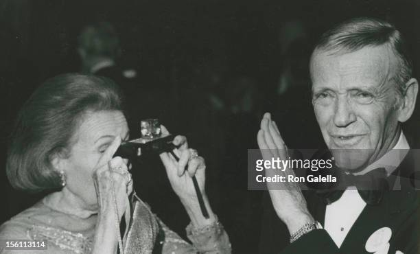 Actor Fred Astaire and dancer Adele Astaire attending 'Grand Opening of the Uris Theater' on November 9, 1972 in New York City, New York.