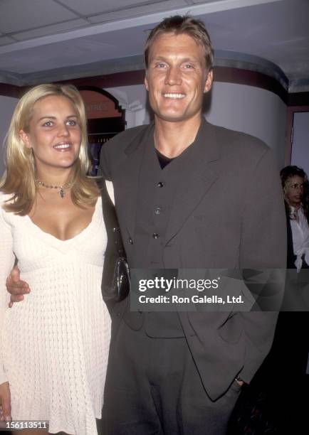 Actor Dolph Lundgren and wife Anette Qviberg attend the 'Johnny Mnemonic' New York City Premiere on May 22, 1995 at Sony 19th Street Theater in New...