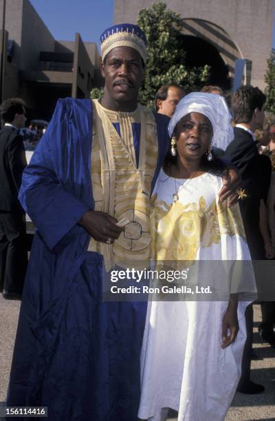 Actor Danny Glover and wife Asake Bomani attending 41st Annual Primetime Emmy Awards on September 17, 1989 at the Pasadena Civic Auditorium in...