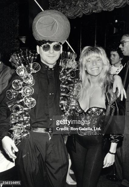 Columnist Michael Musto and porn star Robin Byrd attending the publication party for 'Manhattan on the Rocks' on September 26, 1989 at Cafe Reginette...