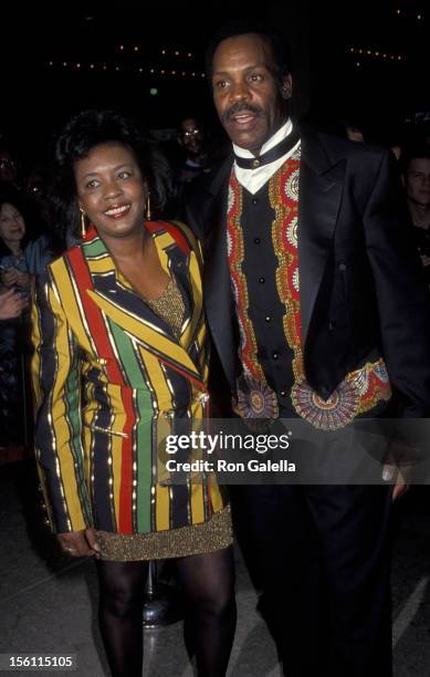 Actor Danny Glover and wife Asake Bomani attending the premiere of 'Grand Canyon' on December 15, 1991 at the Cineplex Odeon Cinema in Century City,...