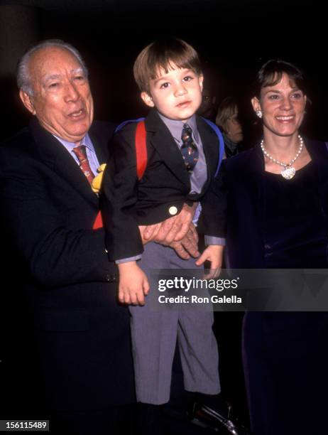 Actor Anthony Quinn, wife Kathy Benvin, and son Ryan Quinn attend the Whitney Houston's All-Star Holiday Gala on December 4, 1999 at Broadway...