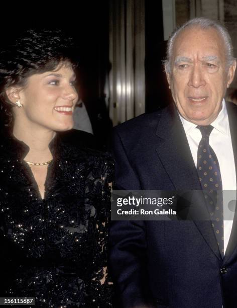 Actor Anthony Quinn and wife Kathy Benvin attend The Film Society of Lincoln Center Honors Shirley MacLaine on May 8, 1995 at Avery Fisher Hall at...