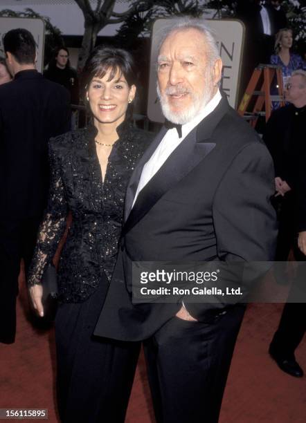 Actor Anthony Quinn and wife Kathy Benvin attend the 54th Annual Golden Globe Awards on January 19, 1997 at Beverly Hilton Hotel in Beverly Hills,...