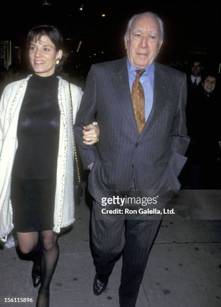 Actor Anthony Quinn and wife Kathy Benvin attend the 'Barrymore' Broadway Play Performance on April 1, 1997 at Musix Box Theatre in New York City,...