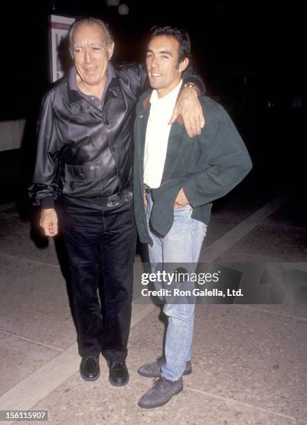 Actor Anthony Quinn and son Actor Francesco Quinn attend 'The Long Walk Home' Century City Premiere on December 11, 1990 at the Plitt's Century Plaza...