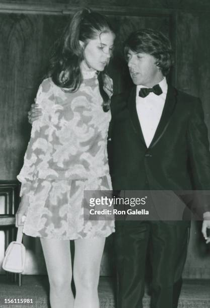 Anne Byrne and actor Dustin Hoffman attending the premiere of :John and Mary'on December 15, 1969 at the Four Seasons Restaurant in New York City.