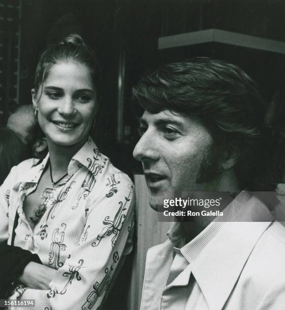 Anne Byrne and actor Dustin Hoffman attending the book party for Tracy Hepburn on September 12, 1972 at the Museum Of Performing Arts at Lincoln...