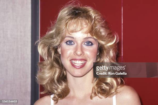 Actress Jenilee Harrison makes an appearance at 'The Gary Owens Show' on KMPC AM Radio on April 14, 1981 at KMPC Radio Station in Los Angeles,...