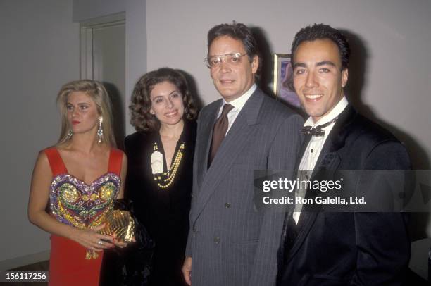 Giovanna Quinn, Actor Raul Julia and wife Merel Poloway, and Lorenzo Quinn attend the Unveiling of Lorenzo Quinn's Sculptures and Oil Paintings...