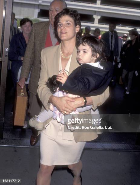 Actor Anthony Quinn, wife Kathy Benvin, and daughter Antonia Quinn on April 28, 1995 departing from the Los Angeles International Airport in Los...