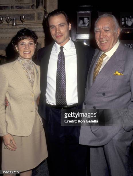 Actor Anthony Quinn and wife Kathy Benvin and his son Danny Quinn attend Anthony Quinn Hosts Party in Honor of His Book 'One Man Tango' on September...