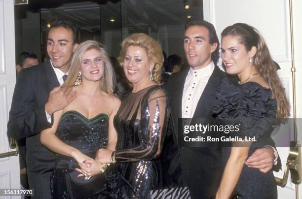 Lorenzo Quinn and wife Giovanna Quinn, Jolanda Addolori, actor Francesco Quinn and girlfriend attend the Weekend Exhibition of Anthony Quinn's...