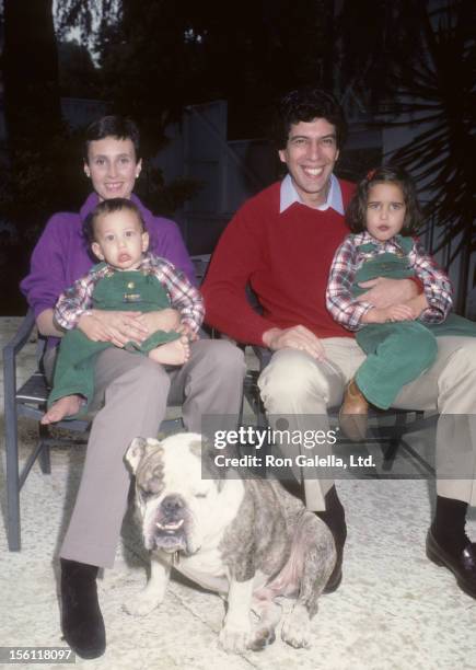 Musician Jon Bauman of Sha Na Na, wife Mary Bauman, daughter Nora Bauman and son Eli Bauman being photographed for exclusive photo session on...