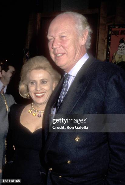 Vittorio Emanuele, Prince of Naples and Jolanda Addolori on December 6, 1996 dining at Le Cirque Restaurant in New York City, New York.