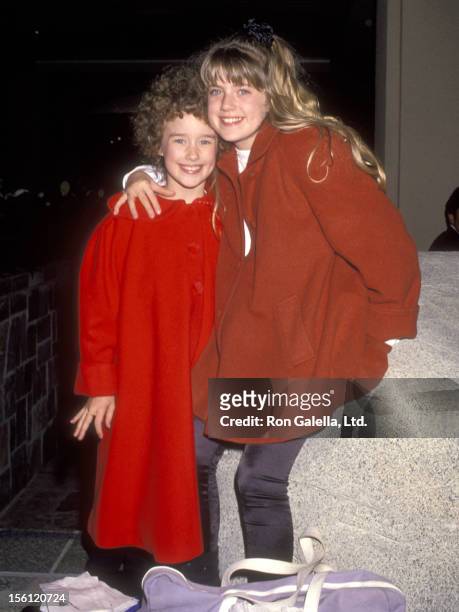 Actress Ashley Johnson and sister Haylie Johnson attends the 'Education First!' Week Gala on February 10, 1992 at Hotel Nikko in Los Angeles,...