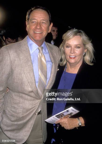 Actor Richard Crenna and wife Penni Sweeney attend the 'In Country' Beverly Hills Premiere on September 14, 1989 at the Academy Theatre in Beverly...