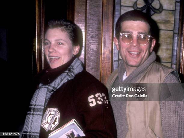 Actress Lindsay Crouse and writer/director David Mamet attends the Party to Unveil the 'Some Men Need Help' Broadway Poster Designed by Andy Warhol...