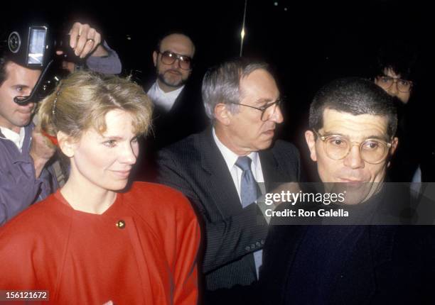 Actress Lindsay Crouse and writer/director David Mamet attend the 'Speed-the-Plow' Opening Night Party on May 3, 1988 at Tavern on the Green in New...