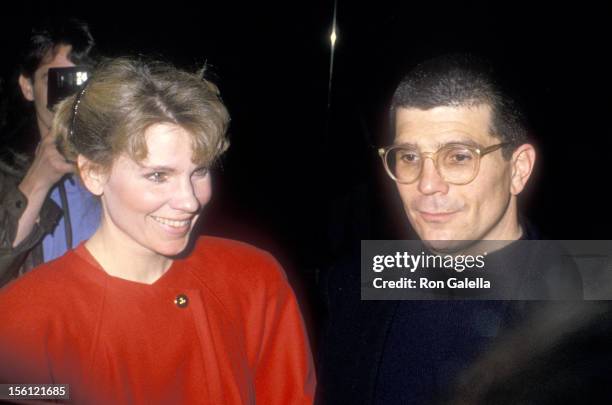 Actress Lindsay Crouse and writer/director David Mamet attend the 'Speed-the-Plow' Opening Night Party on May 3, 1988 at Tavern on the Green in New...