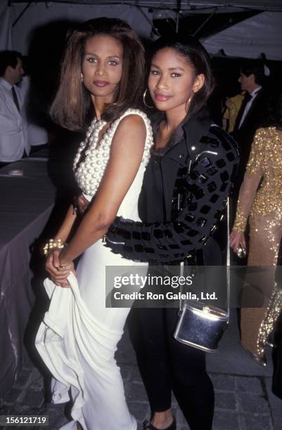 Model Beverly Johnson and daughter Anasa Johnson attending 100th Anniversary Party for Vogue Magazine on April 2, 1992 at the New York Public Library...